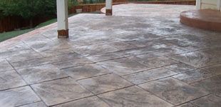 stamped and colored concrete porch