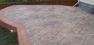 stamped and colored concrete patio
