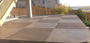 brushed concrete patio