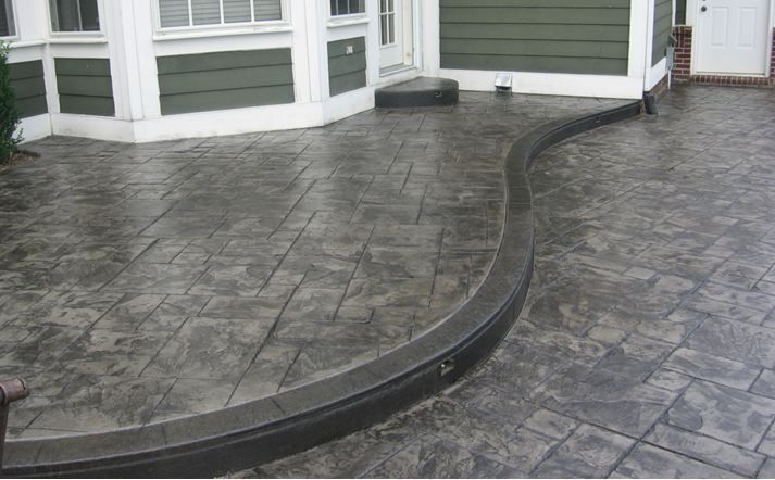 Stamped and colored concrete