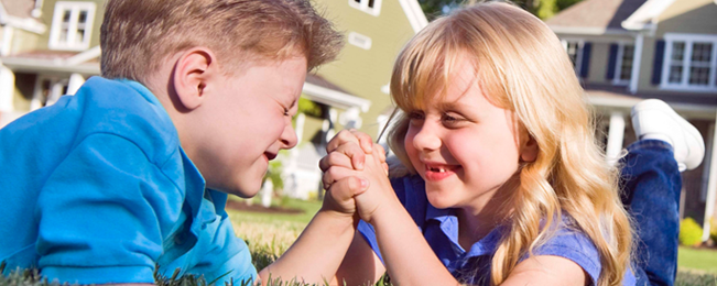 Kids playing with each other