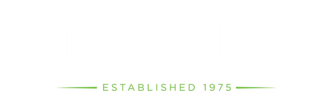 Green “ESTABLISHED 1975” text centered between thin horizontal lines on a white background