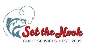 Set the Hook Guide Services logo with teal fish and red script text, est. 2005