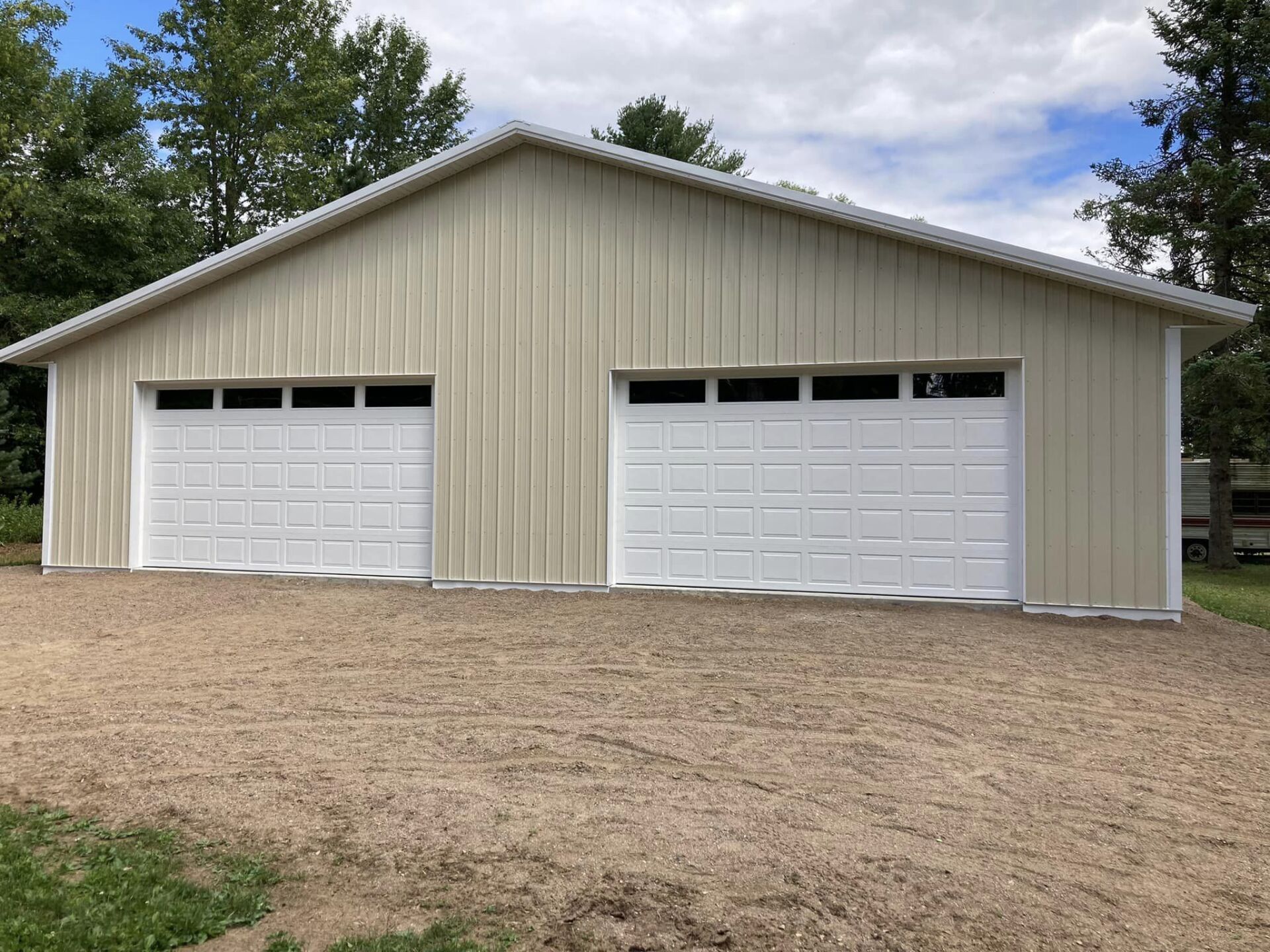 white garage door