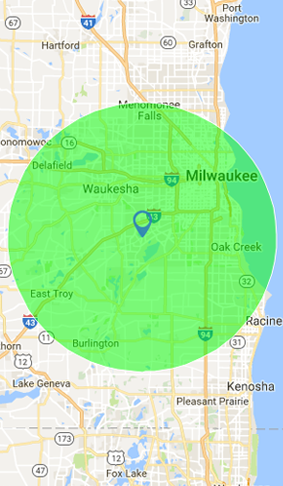 Hummer Brothers Landscaping radius map