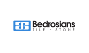 The bedrosians tile and stone logo is on a white background.