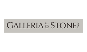 A logo for galleria stone italy on a white background.