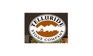 The telluride stone company logo is shown on a white background
