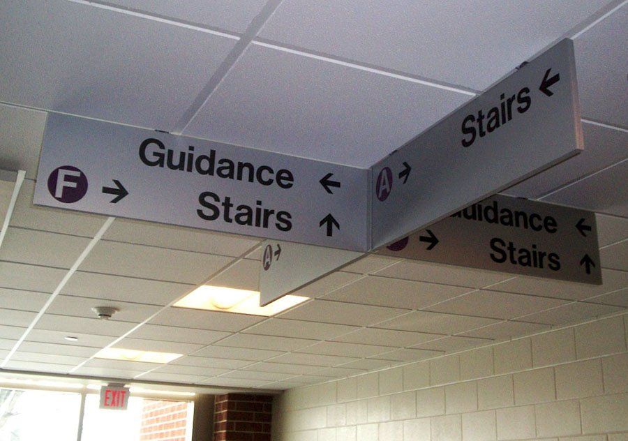 overhead multipanel sign