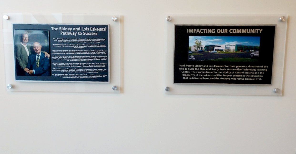 dedication plaques with cylindrical fasteners