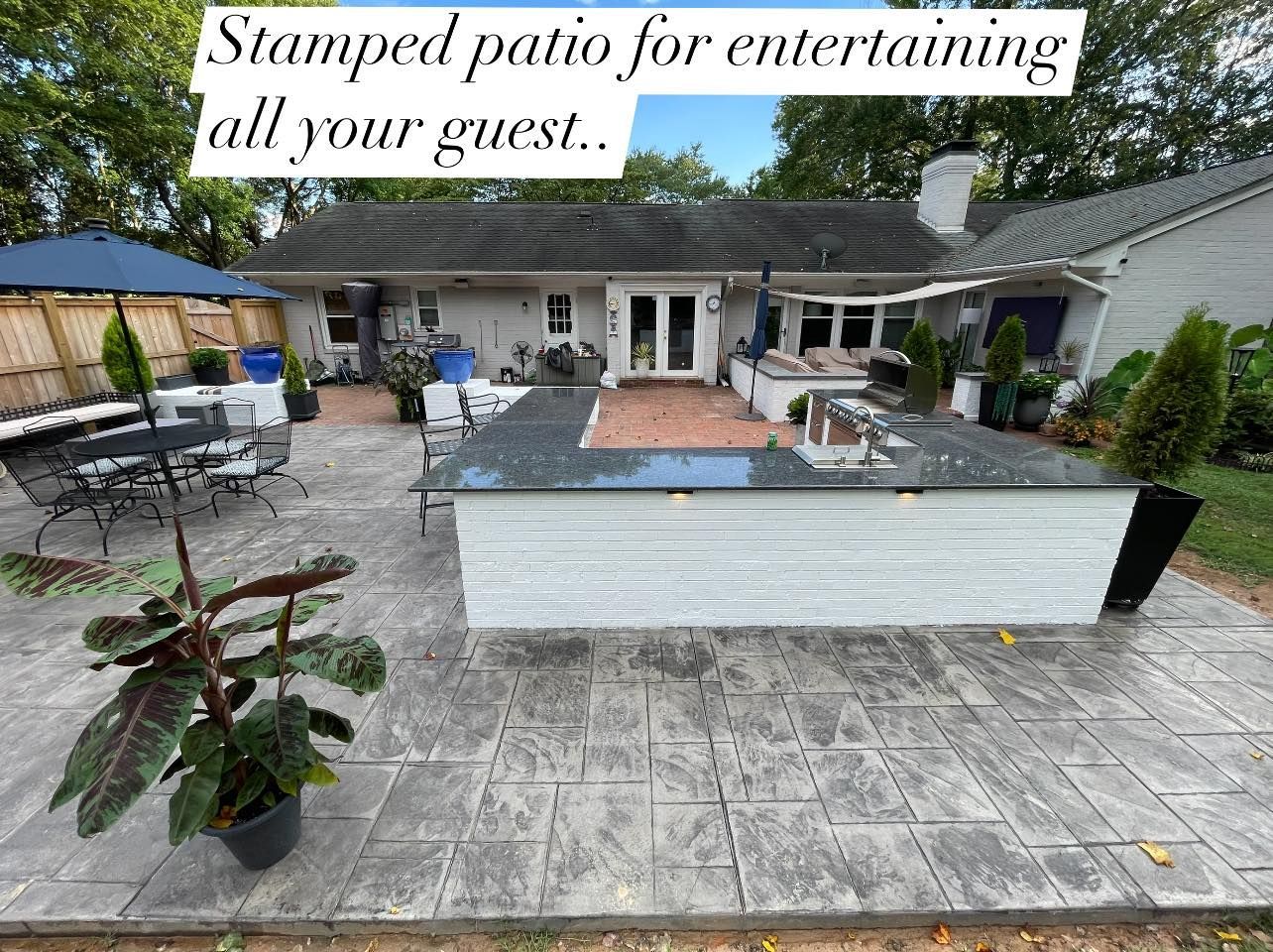 A stamped patio for entertaining all your guests.