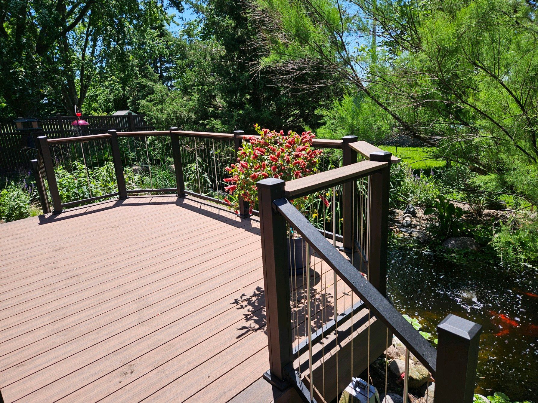 Tight stair view of new deck