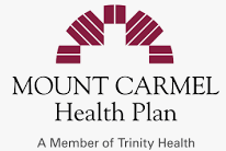 The mount carmel health plan logo is a member of trinity health