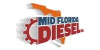 Mid Florida Diesel logo with orange Florida outline and red gear icon