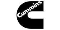 A black and white logo for cummins on a white background.