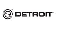 A black and white logo for detroit on a white background.