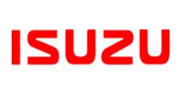 A red isuzu logo on a white background.