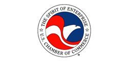 Logo of the U.S. Chamber of Commerce, featuring a red and white stylized eagle head inside a blue circle.