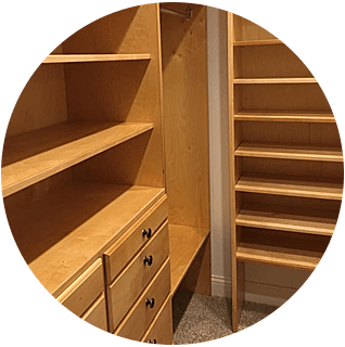 Wood closet and drawer