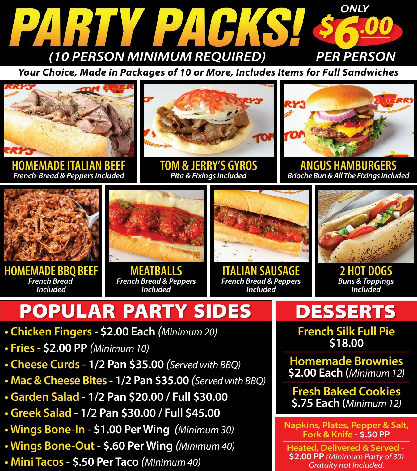 Catering Party Packs