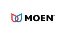 MOEN logo in black with red and blue emblem
