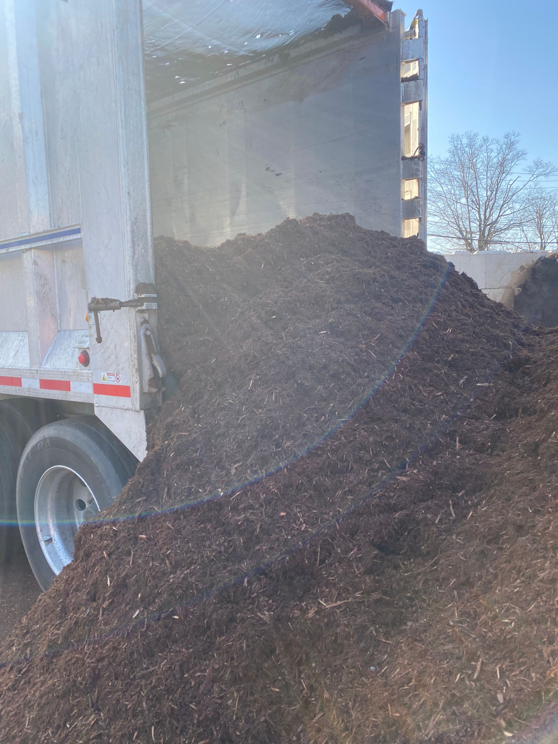 Truck with mulch