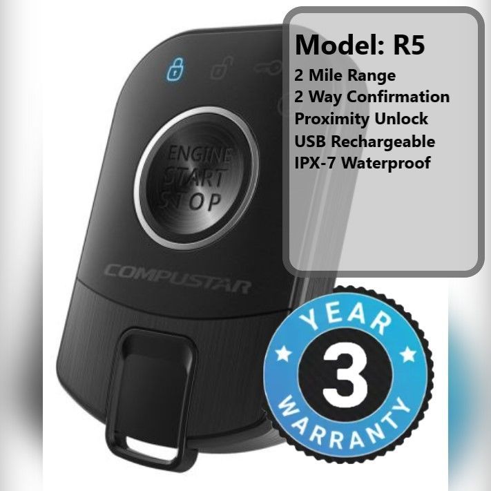 Compustar model r5 has a 3 year warranty