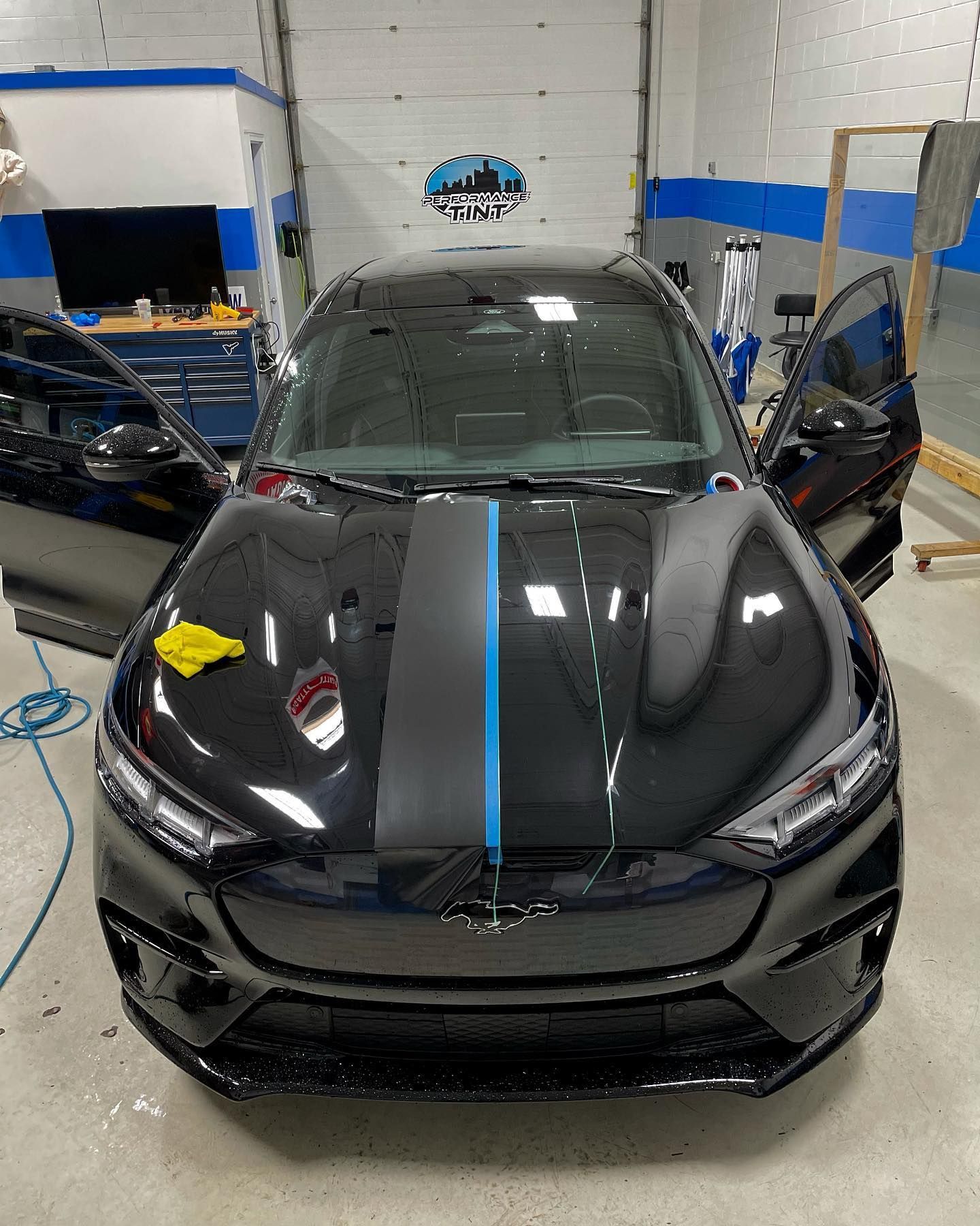 black ferrari tinting installation