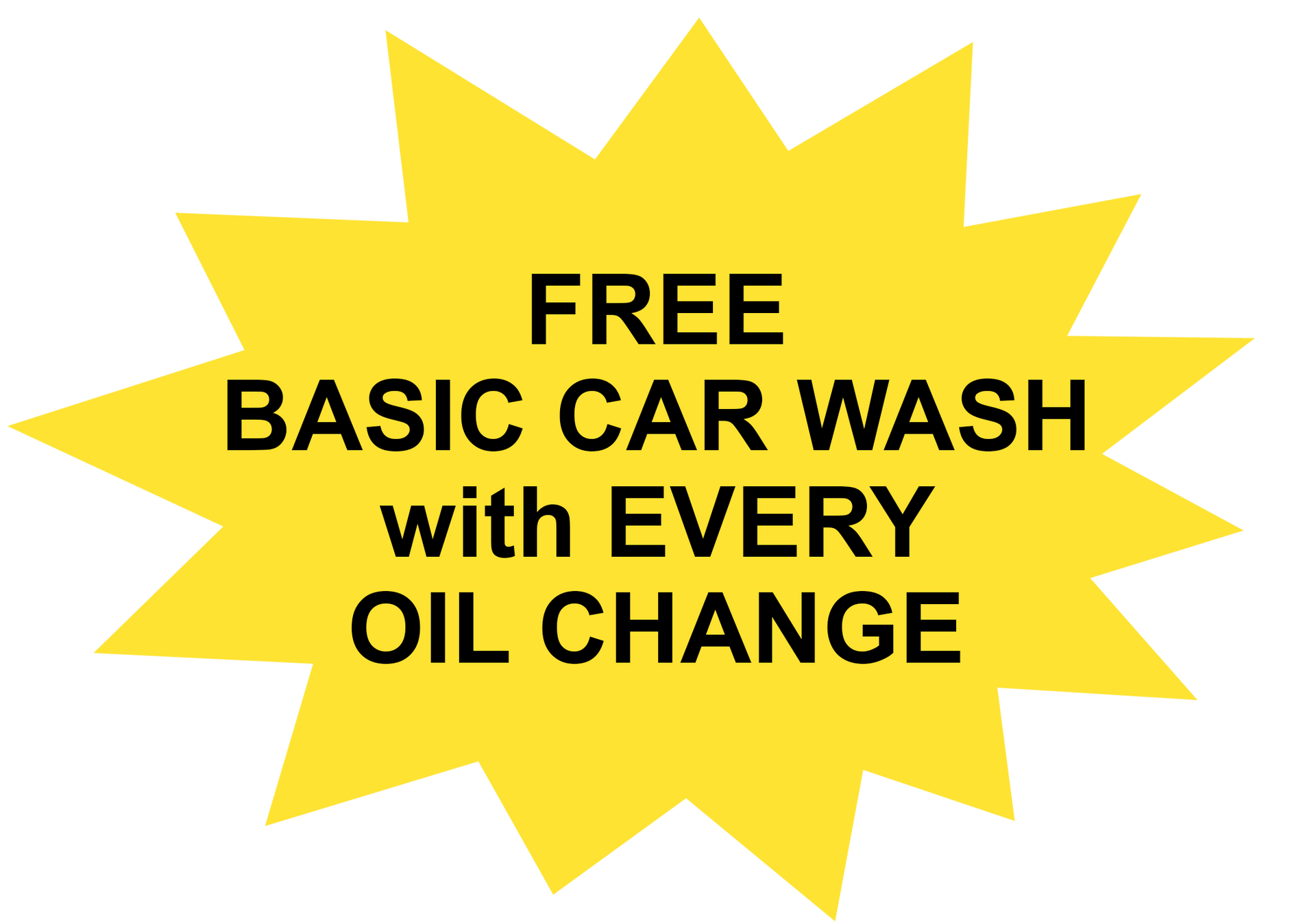 FREE BASIC CAR WASH with EVERY OIL CHANGE