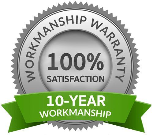 A 10 year workmanship warranty seal 