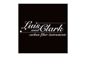 Luis and Clark logo on a black background, with “carbon fiber instruments” text below