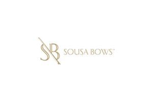 Sousa Bows logo in gold on a white background