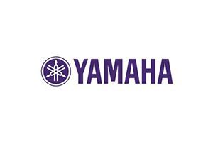 Yamaha logo in purple on a white background
