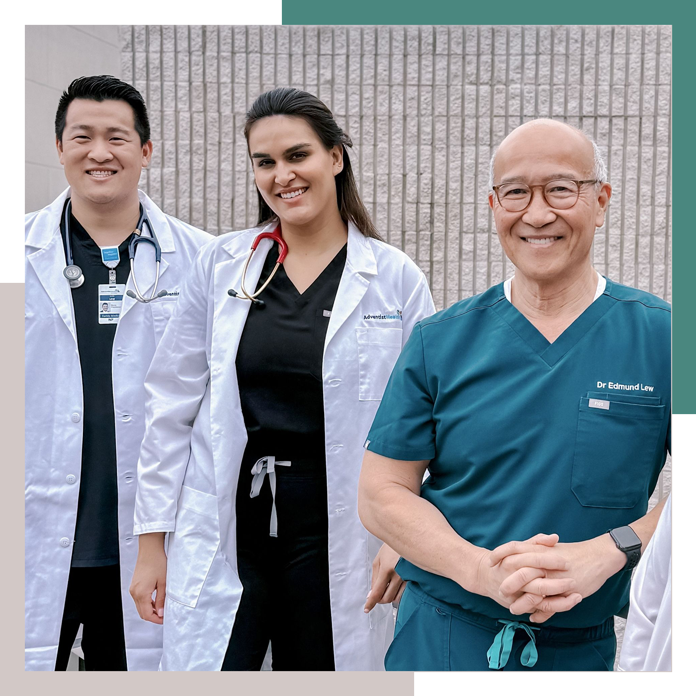 A group of doctors are posing for a picture together