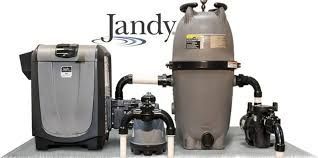 Pool filter system with gray components, pipes, and the 