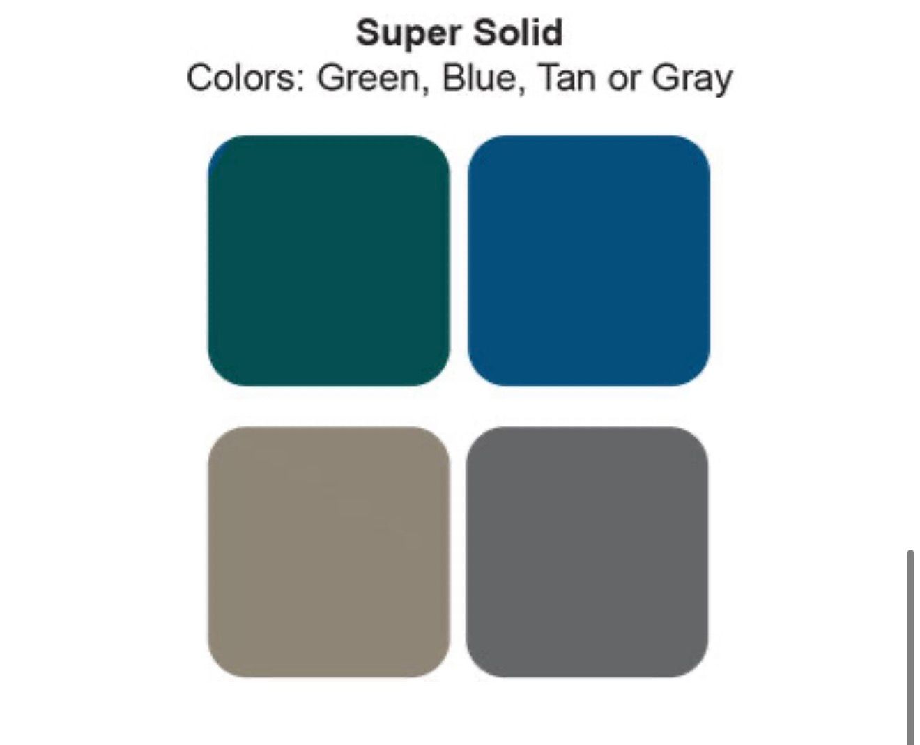 Four colored squares: green, blue, tan, and gray, labeled 