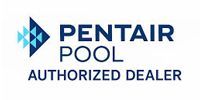 Logo for Pentair Pool Authorized Dealer; features a blue triangle with smaller blue shapes, and text.
