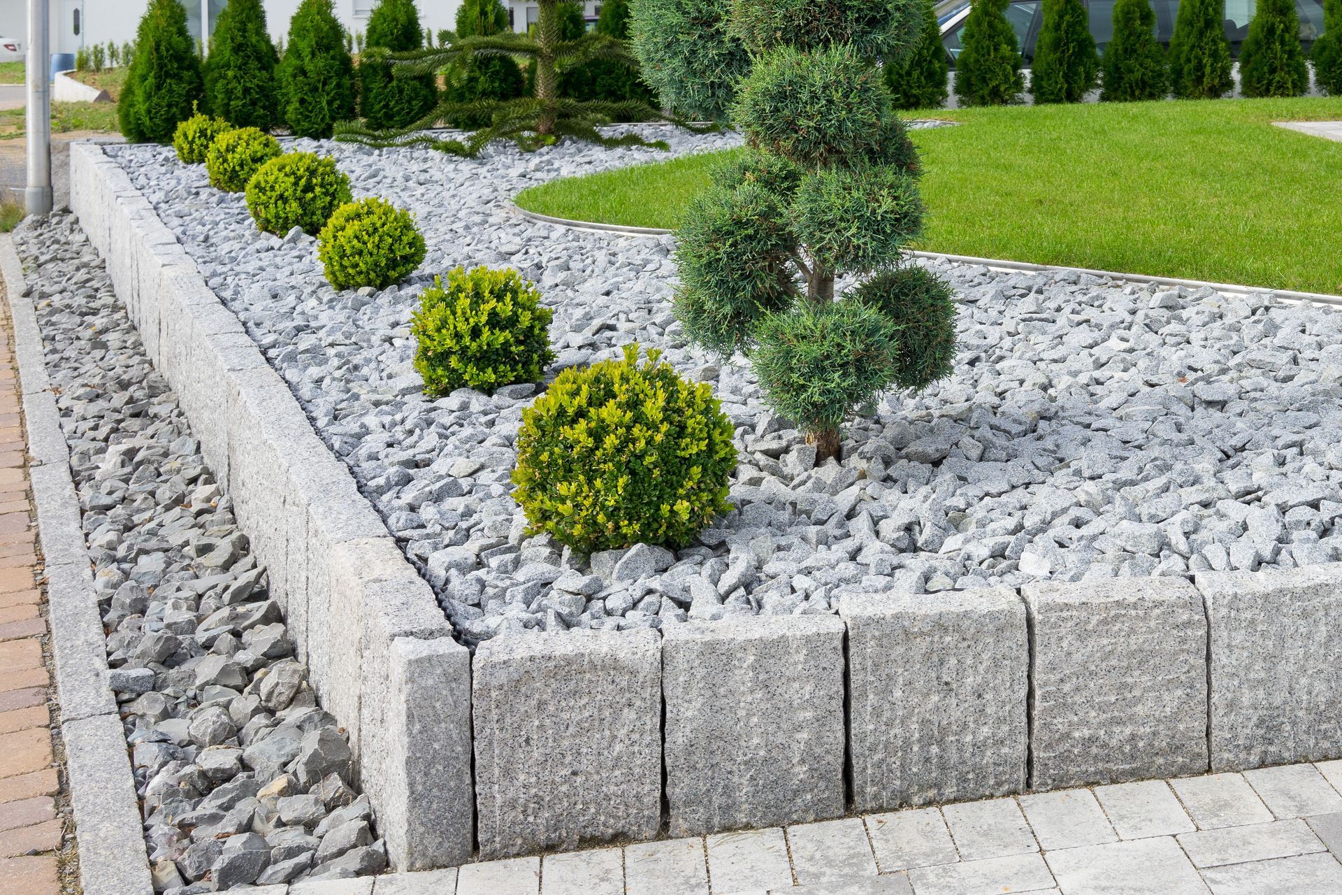 Patio with a beautiful lawn