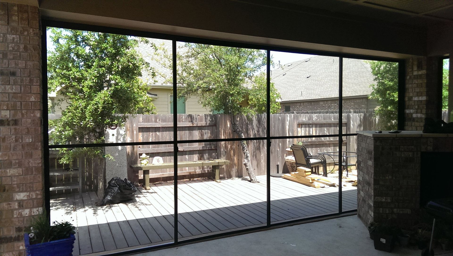 Screen room installation