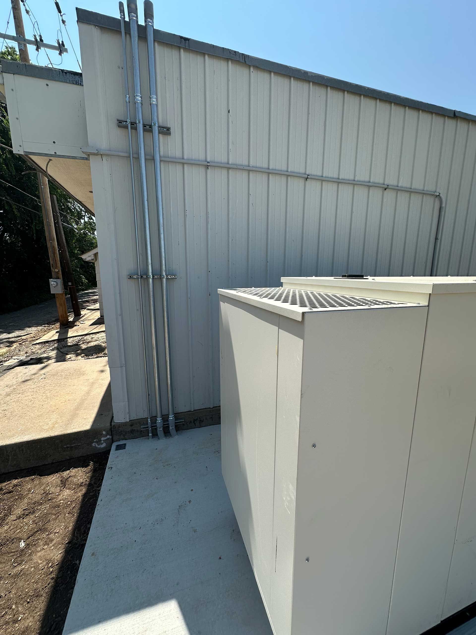 a commercial generator is newly installed