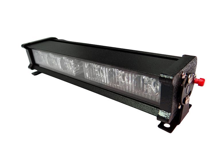 Black LED light bar with mounting brackets and wiring.