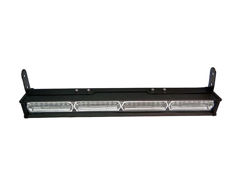Black LED light bar with mounting brackets.