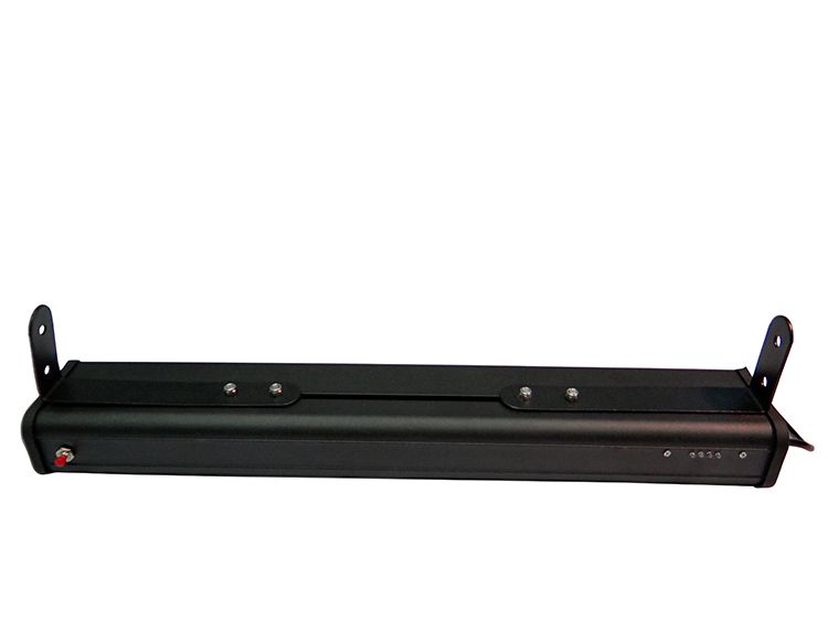 Black rectangular light bar with mounting brackets.