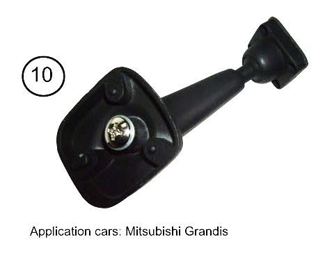 Black side mirror for a Mitsubishi Grandis.