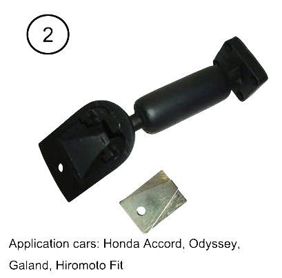 Black car accessory with mounting hardware; fits Honda Accord, Odyssey, Galand, Hiromoto Fit.