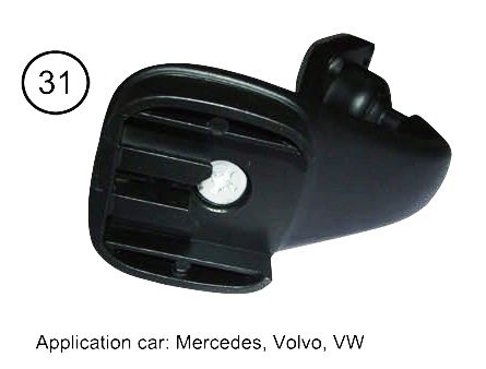 Black car side mirror mount. Application: Mercedes, Volvo, VW.