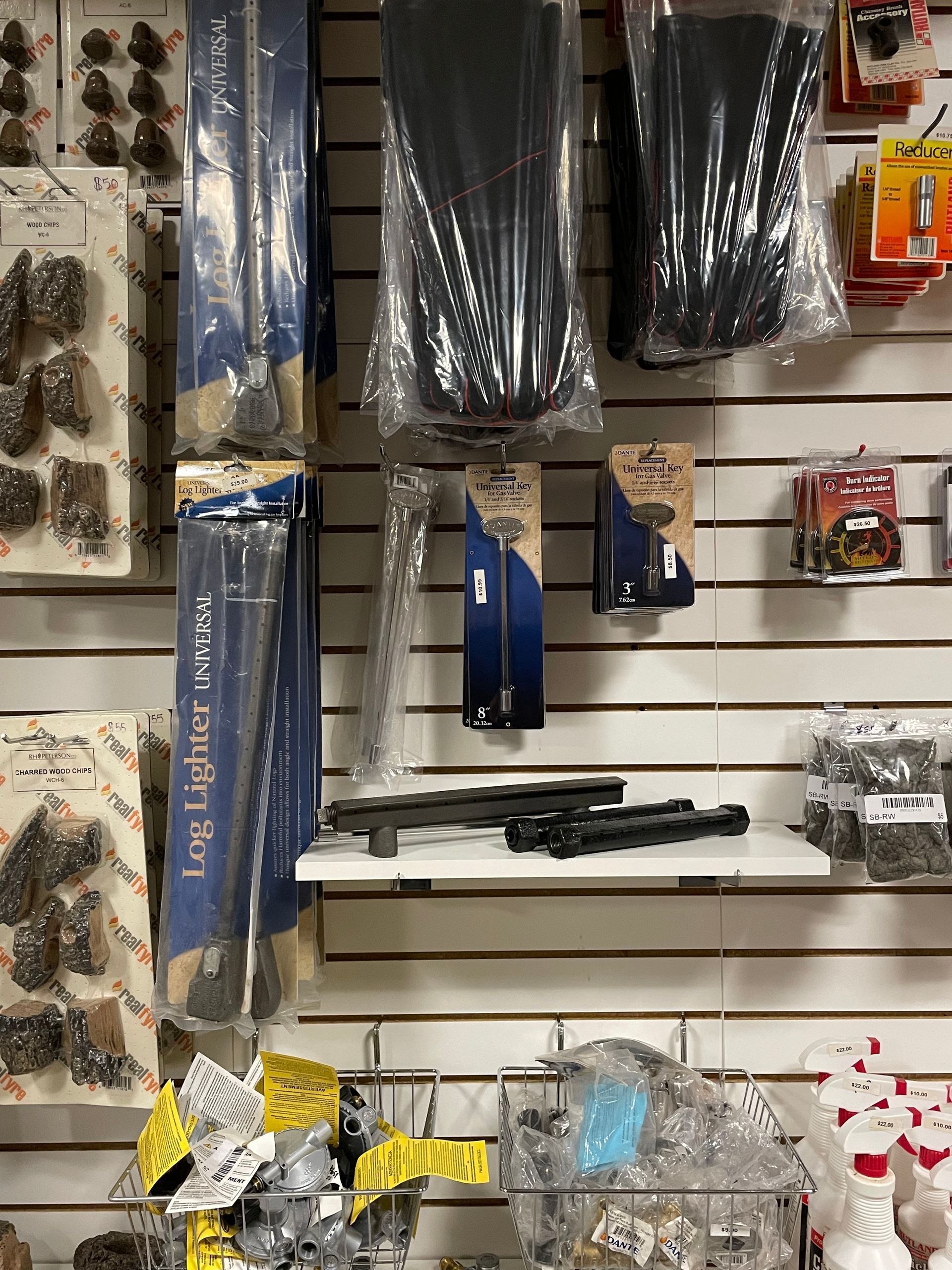 A store shelf with a bunch of items on it