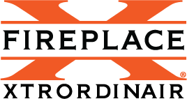 Fireplace Xtrordinair logo with orange stylized “X” and black text on white background