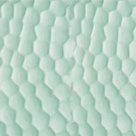 Textured, light-green surface with a honeycomb-like pattern of raised, irregular shapes.