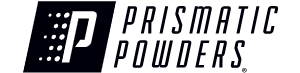 Logo for Prismatic Powders featuring a stylized letter